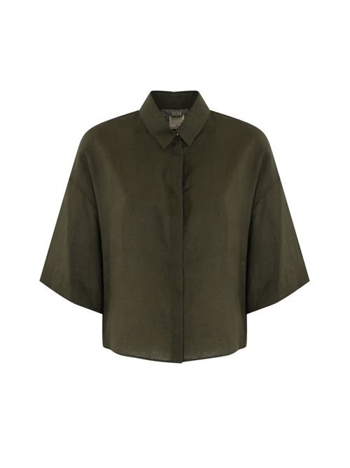 Camicia boxy Mirano in lino Verde MM Max Mara | 2516111028600009